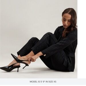 Lunya Black Silk Striped Pajama Set